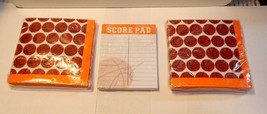 Sports Paper Napkins 5&quot; x 5&quot; Basketball 48ea Score pad 4 3/4&quot; x 3 3/4&quot; 61X - £4.72 GBP