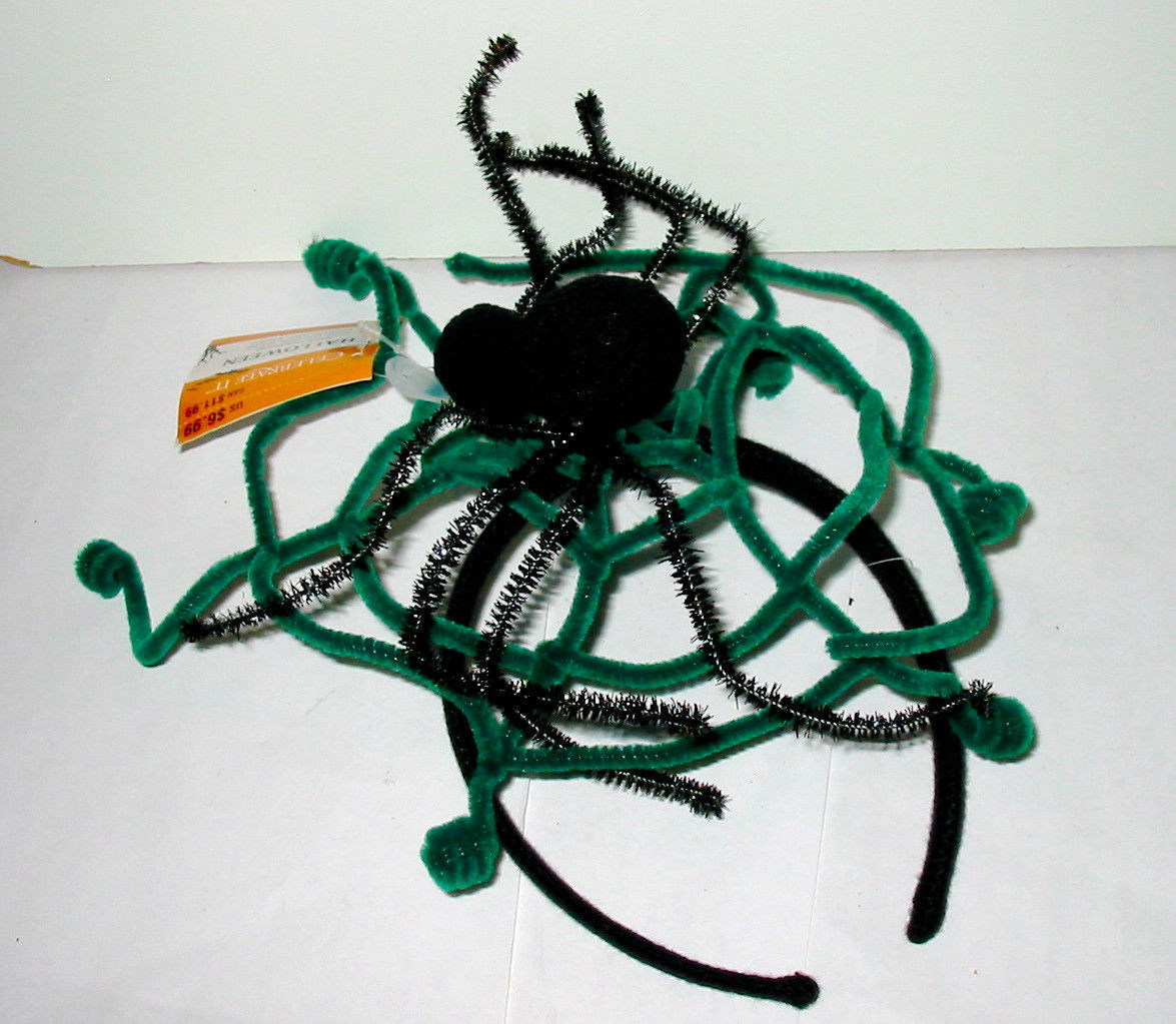 Halloween Adult Headband Hat by Celebrate it Spider Web Green Hat 35P - $5.91