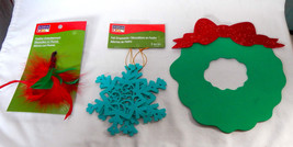 Mix Lot Christmas Art Minds Felt Ornaments Feather Embellishment Foam Wr... - $5.91