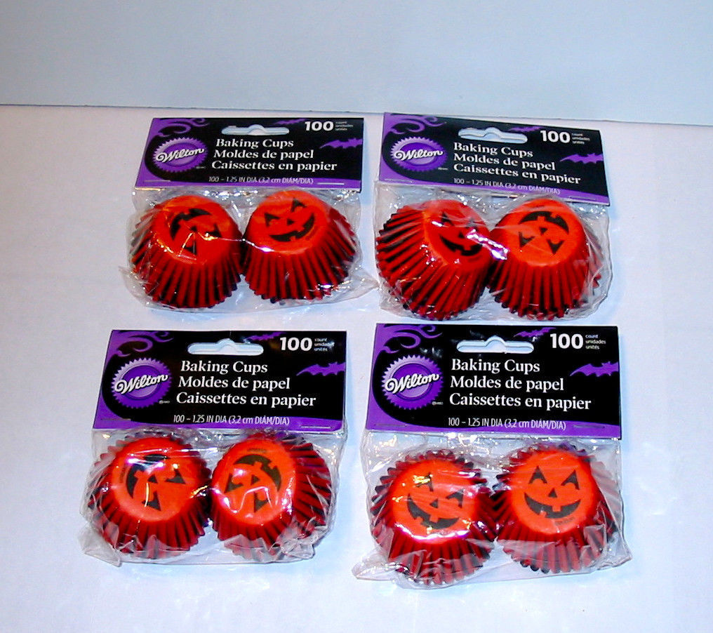 Cupcake Liners Wilton 400 Total 4pks 100ea 2" x1 1/4" Deep Paper Pumpkins 33H - $5.91