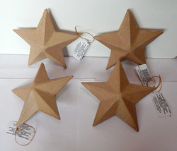 Paper Mache Star Ornaments Darcie 4 Total 5&quot; x 2&quot; Thick Michaels Stores 33Q - £6.30 GBP