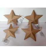 Paper Mache Star Ornaments Darcie 4 Total 5&quot; x 2&quot; Thick Michaels Stores 33Q - $7.89