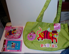 Zodiac Stuff Taurus Creatology Canvas Bag Ring Cosmetic Bag Luggage Tag 67D - £7.44 GBP