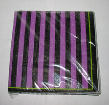 Halloween Napkins Stripes By Celebrate It 16pc Paper 3 ply 5&quot; x  5&quot; folded 43Q - £3.14 GBP