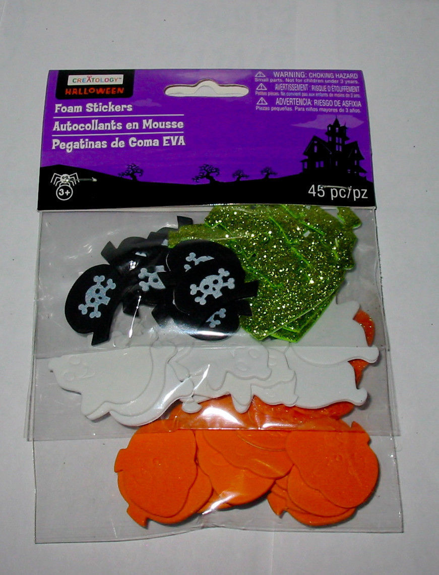 Halloween Foam Stickers Creatology 45pc Pirates Ships Ghosts Pumpkins 40V - $3.95