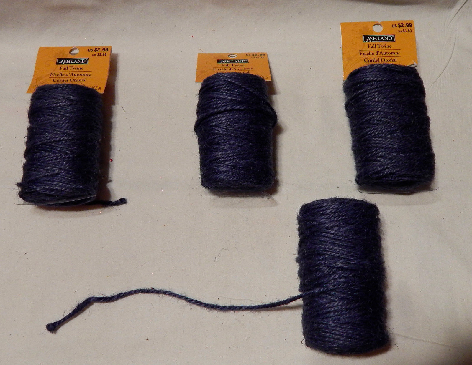 Primary image for Ashland Lot Of Fall Twine 4ea 120ft rolls Purple Color Michaels Stores 19L