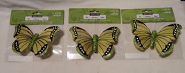 Ashland Feather &amp; Glitter Butterflies 4 1/2&quot; x  3&quot; With Clip On 3ea 18W - £4.63 GBP