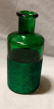 Christmas Ashland Holiday Home Accents Green Glass Bottle With Green Glitter 23K - £3.09 GBP