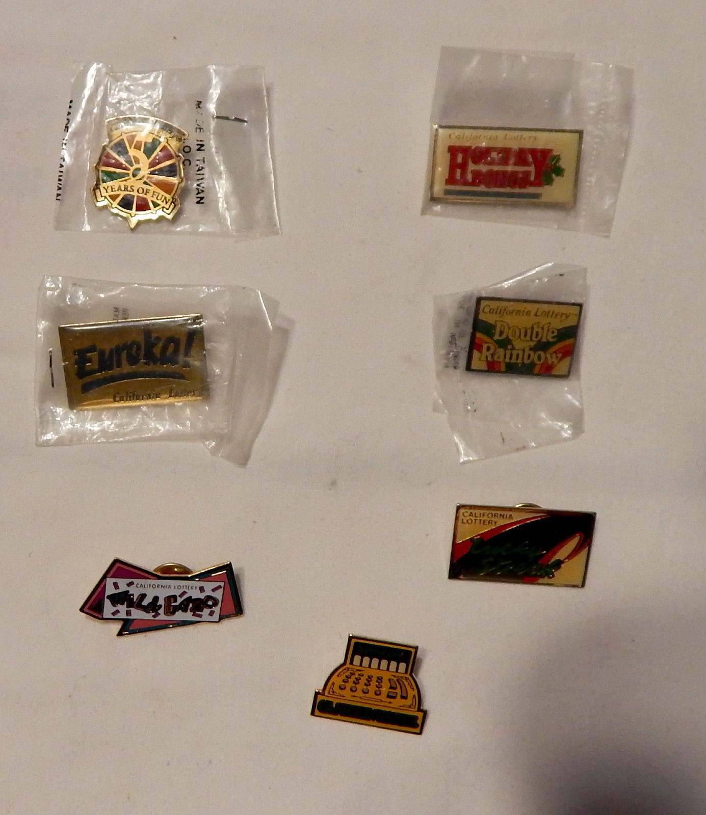  Jewelry Assorted Lot Of California Lottery Pins 7 Pieces 12M - $9.86