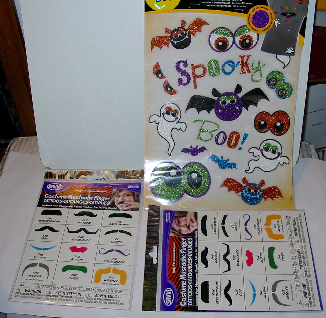 Halloween Iron on Glitter Transfers 15ea Bootique 2Savvi Mustache Finger... - $5.89