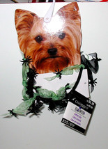 Halloween Ruffled Collar Green Celebrate It Spiders XS small Dog 2 to 6 ... - $4.92