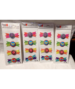 Bottle Cap Sticker Sheets French Bull Embellishments Ribbon Design 20R - $8.10 CAD