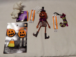 Halloween Mix Lot Hair Clips Pumpkin Man Ornament Witches Boot Vinyl 48T - $7.89