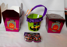 Halloween Celebrate It Witch Felt Bucket Takeout Boxes Wilton Baking Cups 37K - £6.17 GBP