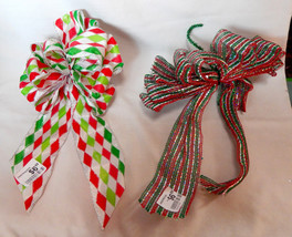  Halloween Celebrate It Christmas Bows Red Green Silver Glitter 12&quot; x  7... - $7.86