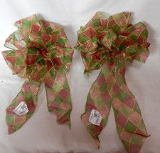  Halloween Celebrate It Christmas Bows Red Green Gold Glitter 12&quot; x  7&quot; ... - £6.14 GBP