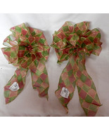  Halloween Celebrate It Christmas Bows Red Green Gold Glitter 12&quot; x  7&quot; ... - $7.86