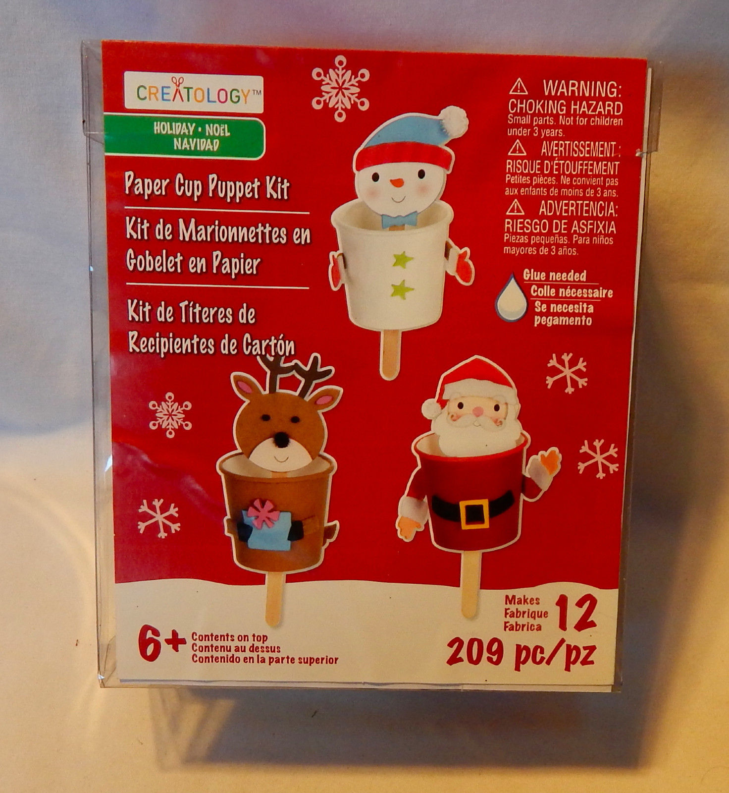 Creatology Christmas Paper Cup Puppet Kit 6+209pc Kids Craft Kit ...