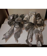  Big Wedding Glitter Bows Michaels Stores 12&quot;x9&quot; Deep Silver 2ea Handcra... - $13.45 CAD