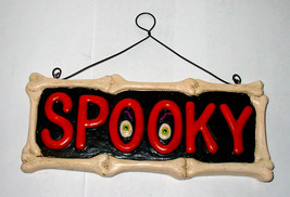 Halloween Wall Sign By Celebrate It SPOOKY made of Plaster 3 1/2&quot; x  8&quot; 46S - £4.72 GBP