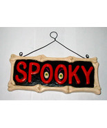 Halloween Wall Sign By Celebrate It SPOOKY made of Plaster 3 1/2&quot; x  8&quot; 46S - $5.91