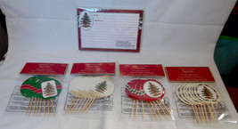 Spode 2&quot; Cupcake Picks Christmas Trees 32pcs &amp; Creative Papers Recipe Cards 61R - £4.72 GBP