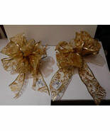  Big Wedding Glitter Bows Michaels Stores 12&quot;x 9&quot; Gold Color Handcrafted... - $13.52 CAD