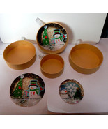 Art Minds Decorative Boxes 4 1/2&quot; Round &amp; 3 1/4&quot; Round x 1 1/4&quot; Tall 16O - $7.89