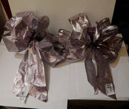  Big Wedding Glitter Bows Michaels Stores 12&quot; by 9&quot; Lite Purple Silver T... - $9.86
