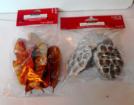 Ashland Dried Decor Components Leaves &amp; Honeycomb 2Pks Red/Gold &amp; Silver... - £4.71 GBP