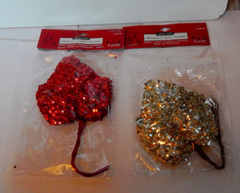 Ashland Christmas Glitter Leaves 2Pks 4&quot; x 4&quot; 10 Total Red &amp; Silver Mich... - £4.69 GBP