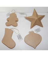 Paper Mache Mixed Lot Ornaments Darcie 4 Total 4&quot; x 3&quot; Michaels Stores 33P - $10.75 CAD
