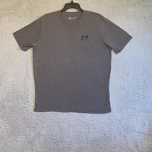 Under Armour Shirt Adult L Gray Loose Short Sleeve Gym Heatgear Athletic... - $9.26