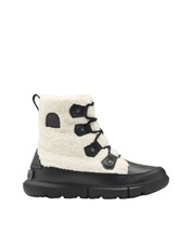 Sorel women explorer ii joan cozy boot in Black, Sea Salt - £82.48 GBP