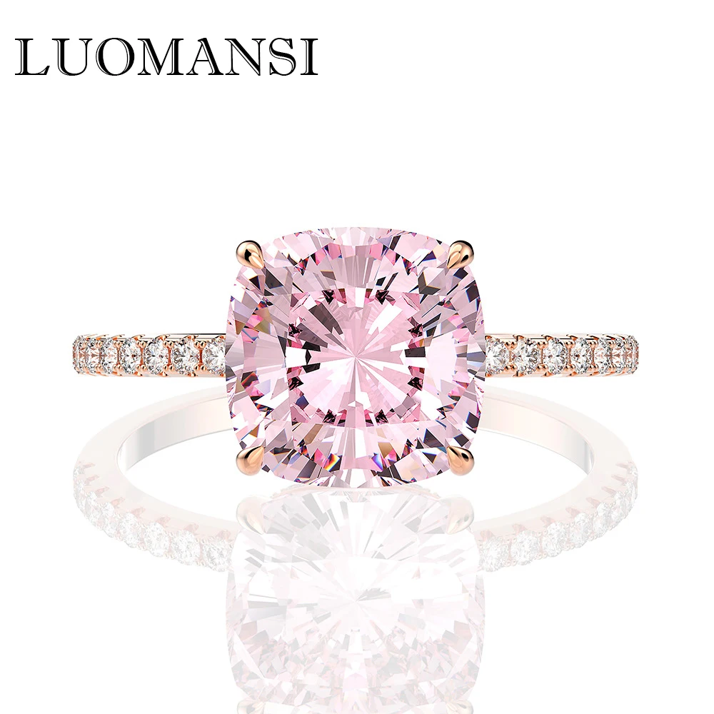 Create Pink High Carbon Diamond Ring 100% 925 Sterling Silver Engagement Wedding - £42.33 GBP