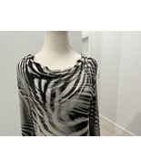 Vintage Delmod Stretch Gray/Black/ Brown Animal Skin Tunic Top 8-10 - $188.64 MXN