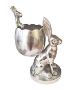 Rabbit with (egg shaped) bowl - Recycled Aluminium - Height 28cm - £43.71 GBP