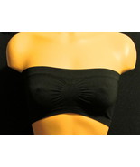 Women Black Seamless Cropped Tube Top Strapless Tank Size: M - £3.98 GBP