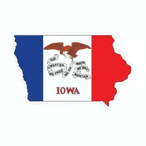 Iowa State Map Outline with Flag Sticker, Decal, Vacation Sticker - £2.81 GBP+