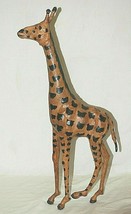 Giraffe Leather Wrapped African Safari Figure Animal Statue - $39.59