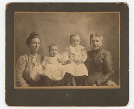 Antique Circa 1900s Cabinet Card Two Children and Older Women Barnesville, OH - £12.41 GBP