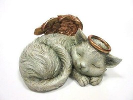 Pet Memorial Angel Cat Sleeping Cremation Urn Statue Bottom Load 30 Cubic Inch - £27.51 GBP