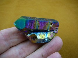 (R1-85) iridescent Aurora Crystal quartz titanium GEM gemstone Aura spec... - $22.99
