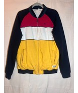 Le Coq Sportif Navy Colorful Zip Heavyweight Cotton Jacket w/ Pockets SZ... - $659.47 MXN