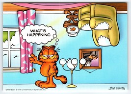 Garfield Cat Postcard What&#39;s Happening Upside Jim Davis Comic Orange Tabby 1978 - £7.10 GBP