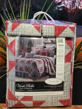 Farmhouse Red Carolina QUILT SET with 2 matching shams 90&quot; x 90&quot; - $89.09