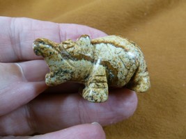 (Y-HIP-576) little tan HIPPO Hippopotamus Gemstone carving figurine gem hippos - £11.01 GBP