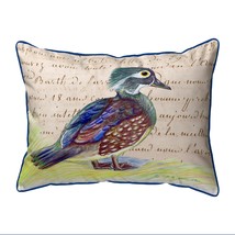 Betsy Drake Female Wood Duck Script Large Indoor Outdoor Pillow 16x20 - £37.00 GBP