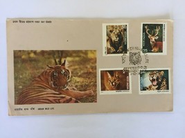 Old India First Day Cover with Postage Stamps, Indian Wild Life, 1976 - $4.00