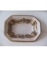 Vintage Carlin Comforts NY Vanity Pin Bowl Dish Guilded Gold on Fleshton... - $14.74